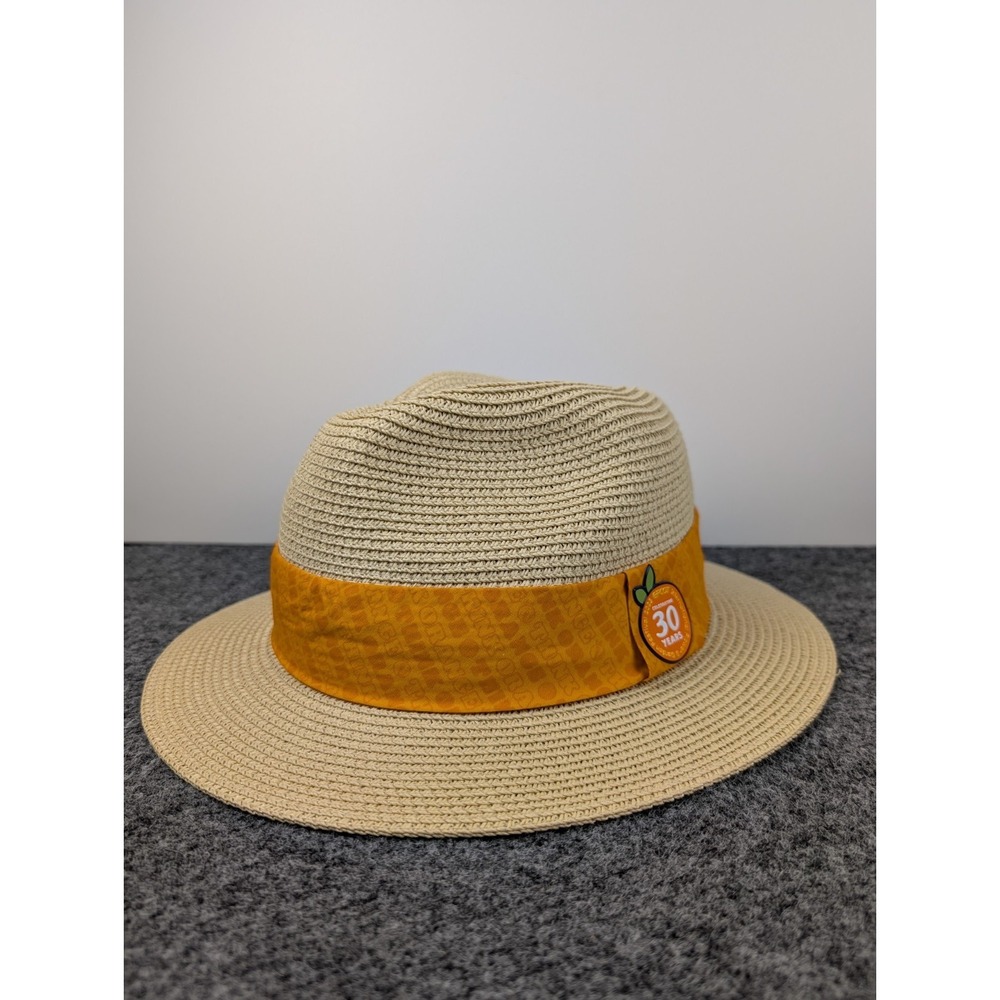 Disney Hat Epcot Flower and Garden Festival Straw Fedora Orange Bird 30 Years